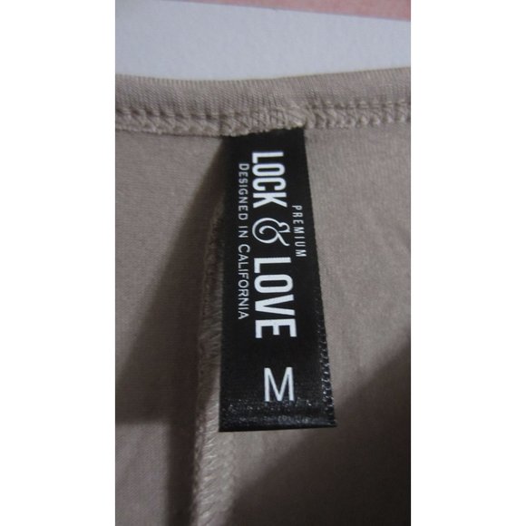 Lock & Love Medium Beige Tunic Ballet Core Dolman Top - Picture 4 of 4